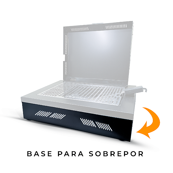 BASE EM ALUMINIO PARA CHURRASQUEIRA DE EMBUTIR 2X1 MENOR