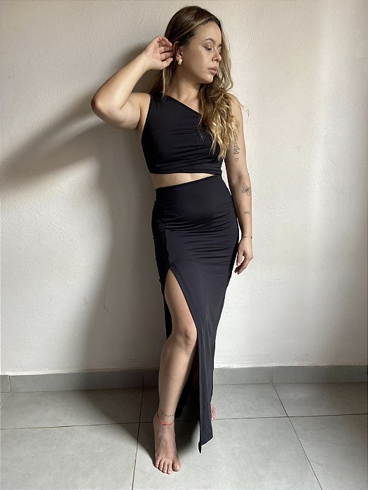 VESTIDO LONGO PRETO JADE