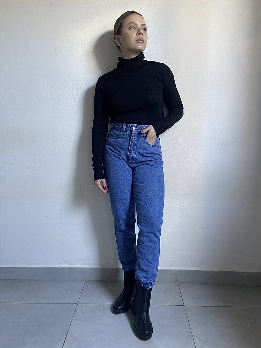 CALÇA MOM JEANS ESCURO BARBOSA
