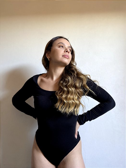 BODY MANGA LONGA PRETO COWPER