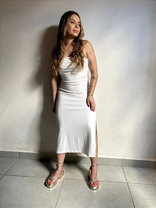VESTIDO MIDI OFF LISI