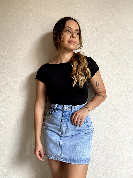 SAIA CURTA JEANS CLARO GIUSEPPE