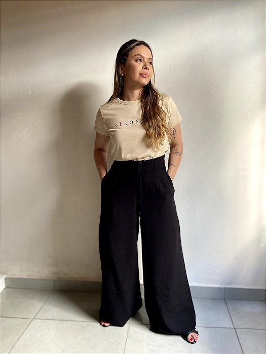 CALÇA PANTALONA LINHO PRETA INK