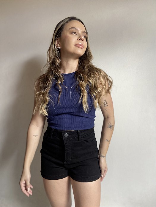 SHORTS JEANS PRETO MOTTA