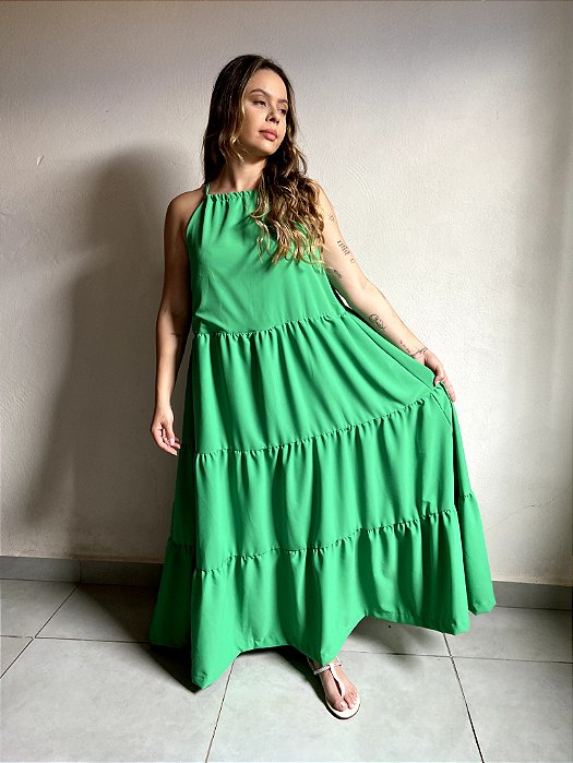 VESTIDO LONGO VERDE MINT