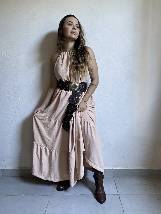 VESTIDO LONGO NUDE MINT