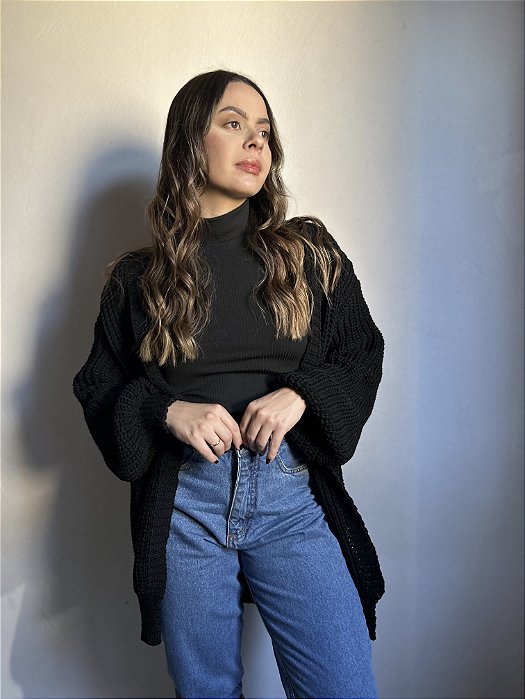 CARDIGAN PRETO SUÉCIA