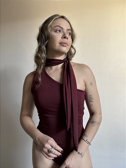 BODY NULA MANGA MARSALA