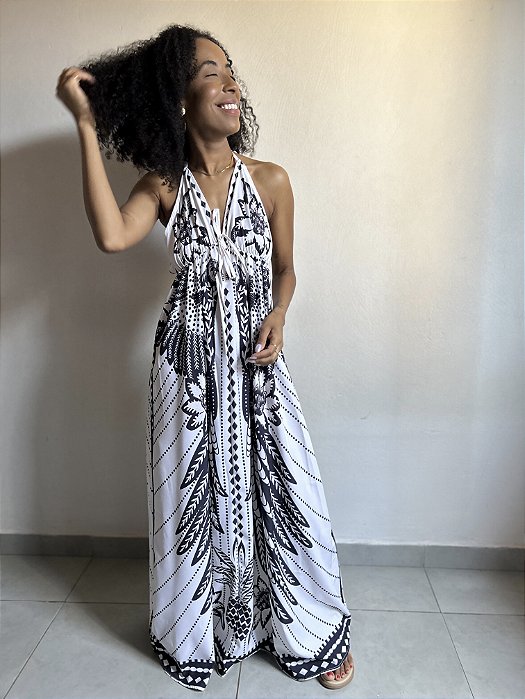 VESTIDO LONGO FLORAL OFF