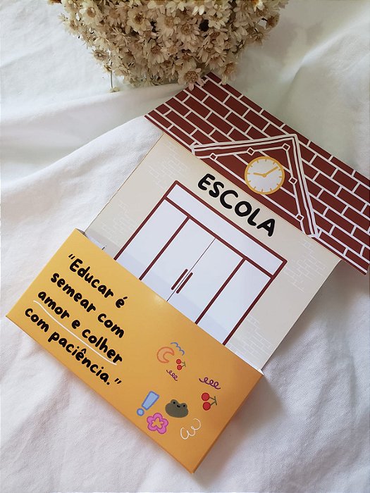 Card escola com bolso - Professor Yellow Note