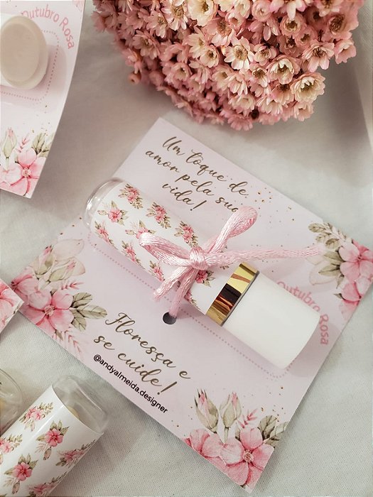 Card com manteiga de cacau - Outubro Rosa