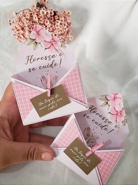 Caixinha Envelope - Outubro Rosa