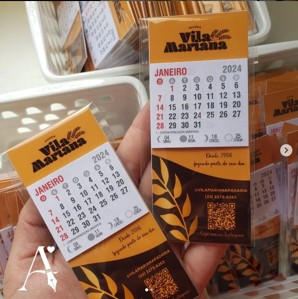 (VERNIZ) Mini calendários de Geladeira - Personalize como preferir