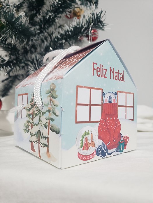 Caixa Casinha com alça Natal Harmonia