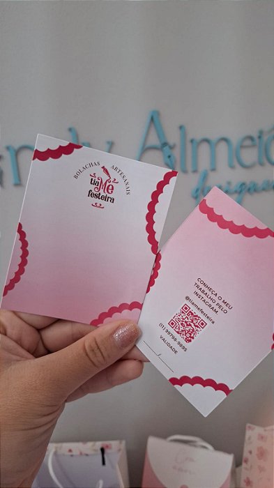 (FRENTE E VERSO) Cookie Card Personalizado