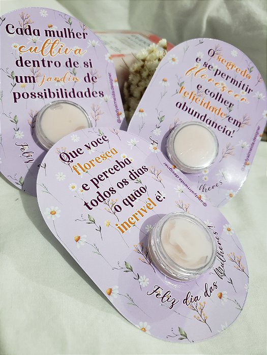 25 Cards com  creme corporal - Coleção jardins