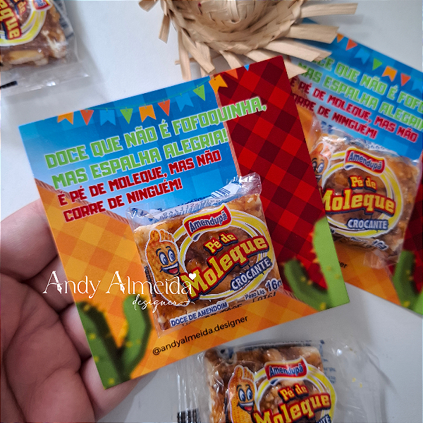 Card com pé de moleque - Arraiá da alegria - Festa junina