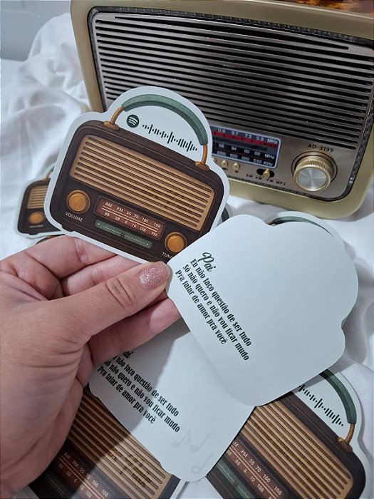 20un postal Rádio antigo Spotify - Dia dos Pais - À PRONTA ENTREGA