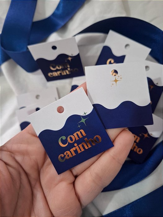 20un Tag Com Carinho Azul - À pronta entrega