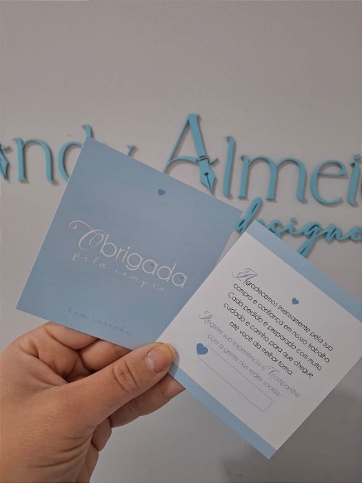 20 Un Postal agradecimento Azul - PRONTA ENTREGA