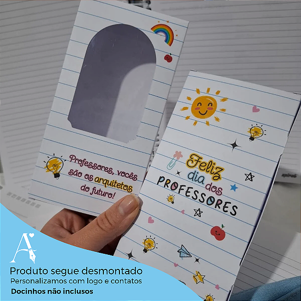 Caixa para barra 300gr - Dia dos professores - Linha ABC