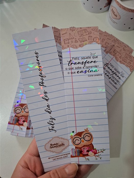 Marcador de páginas 5x18cm - Dia dos professores - Personalizável