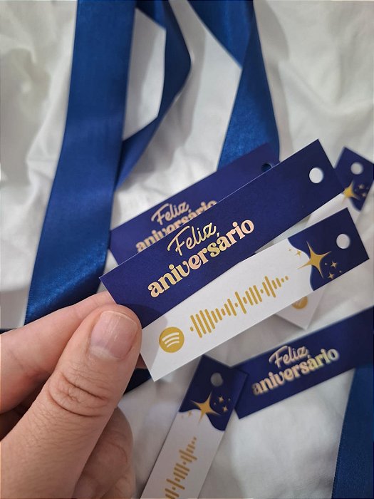 20 Un Tag palito Feliz Aniversário Azul PRONTA ENTREGA