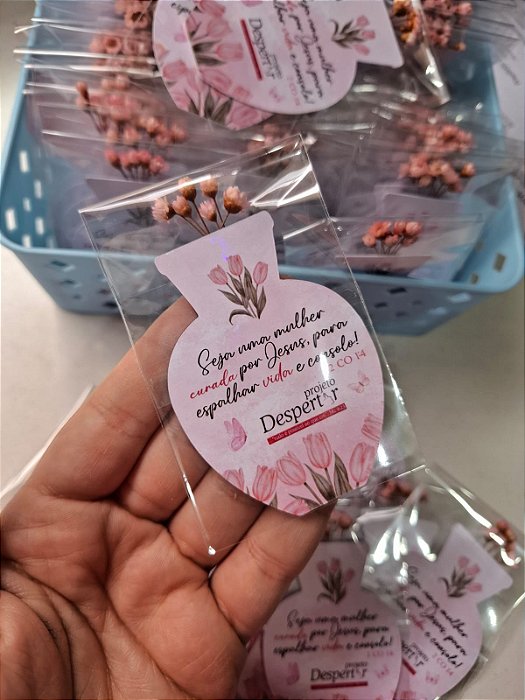 24 Imãs de Geladeira Holográficos com flor sempre viva - Personalizado