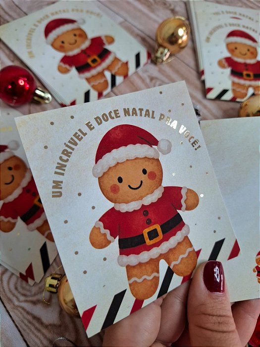 Sem personalizar - 20un Postal GINGER Natal - FULL
