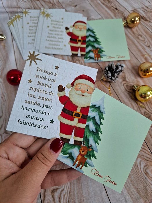 Sem personalizar - 20un Postal PAPAI NOEL Natal - FULL