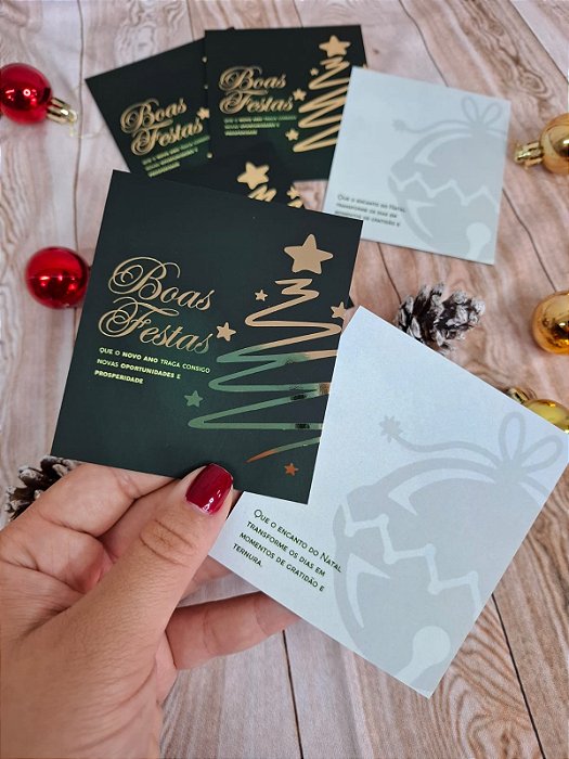 Sem personalizar - 20un Postal BOAS FESTAS VERDE Natal - FULL