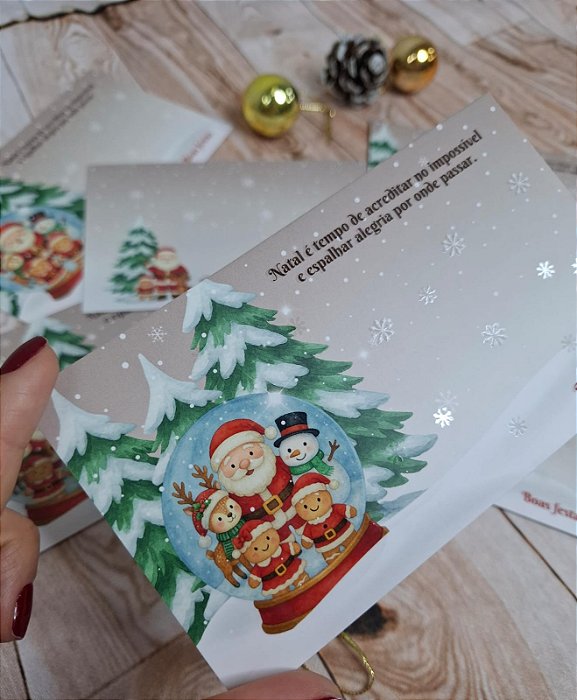 Sem personalizar - 20 Un Postal/Cookie Globo Natalino - FULL
