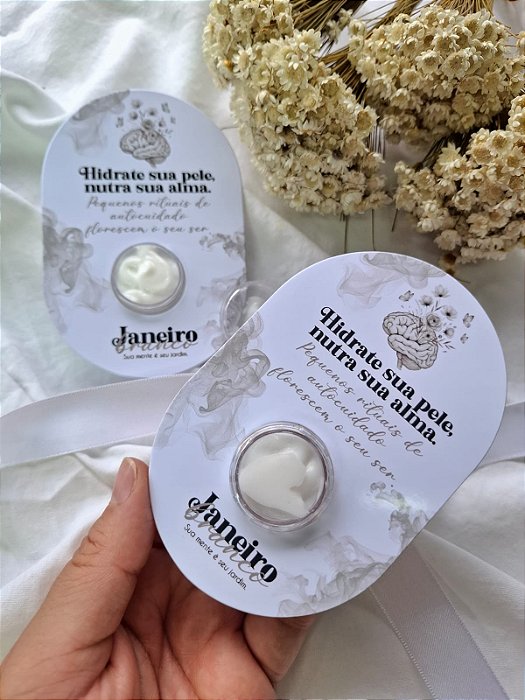 25 Cards com creme corporal - Janeiro Branco