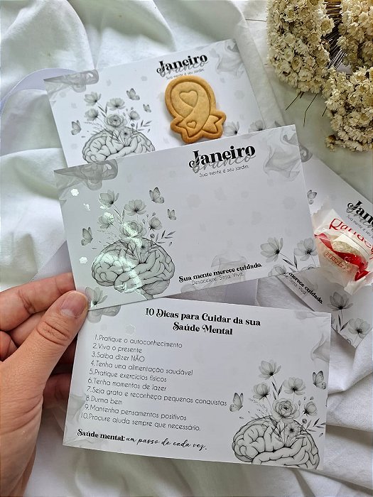 Sem personalizar - 20 Un Postal/Cookie Card Janeiro Branco - FULL