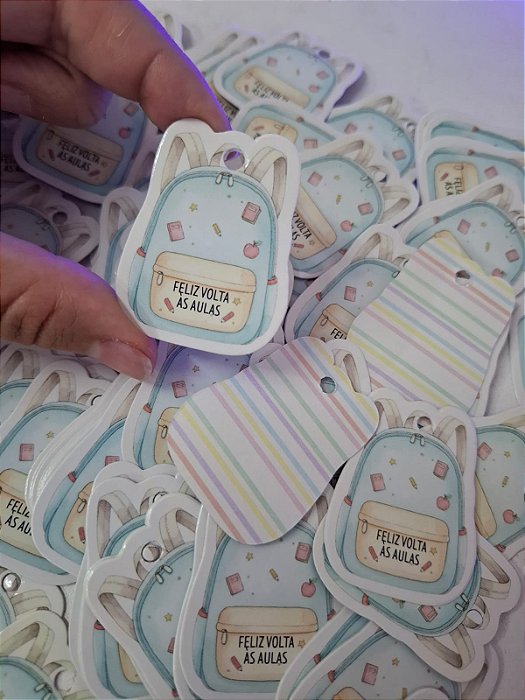 Sem personalizar - 20 un Tag mochila Volta às Aulas - FULL