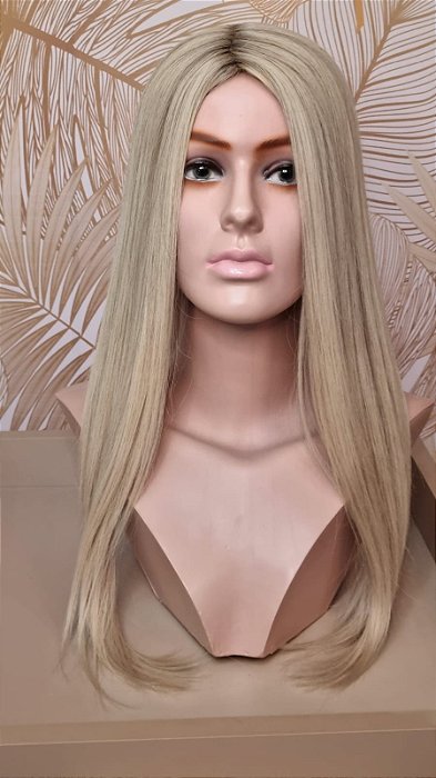 Topo de cabelo humano loiro 17x17 55cm  189gr COD 051