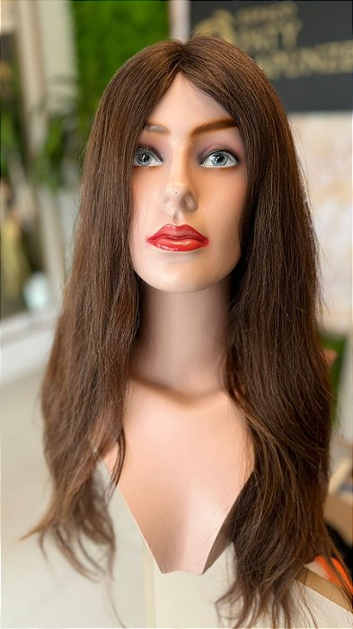 PERUCA DE CABELO HUMANO 65CM FIO A FIO CAST CLARO 185GR COD063
