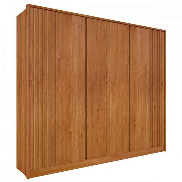 Roupeiro 6 Portas Barcelona Ripado 6 Gavetas Cinamomo/Off White TCIL