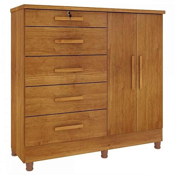 Cômoda TCIL Istambul 5 Gavetas c/ Sapateira Cinamomo