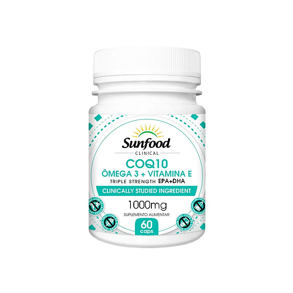 Coenzima Q10 Ômega 3 + Vitamina E Sunfood 60 cápsulas