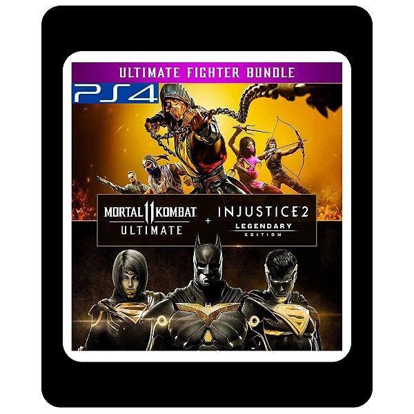 Pacote Mortal Kombat 11 Ultimate + Injustice 2 Ed. Lendária PS4 Mídia Digital
