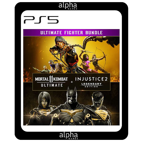 Pacote Mortal Kombat 11 Ultimate + Injustice 2 Ed. Lendária PS5 Mídia Digital