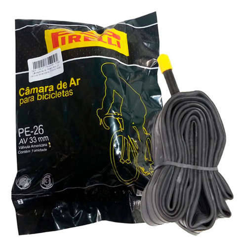 Câmara De Ar Para Bicicleta Aro 26 Pirelli Bico Grosso 33mm