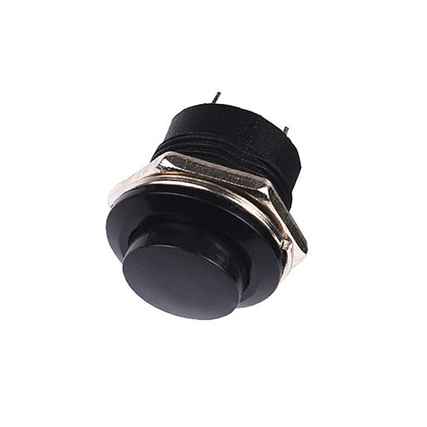 Botão Pulsante Push Button 16mm R13-507 Preto