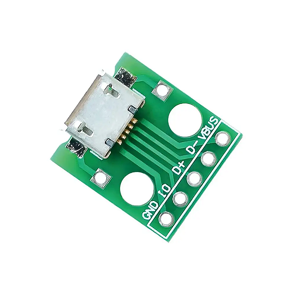 Adaptador Conector Micro USB Fêmea para Soldar