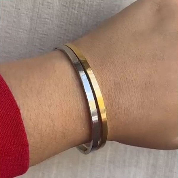 BRACELETE DOURADO PRATEADO DUO
