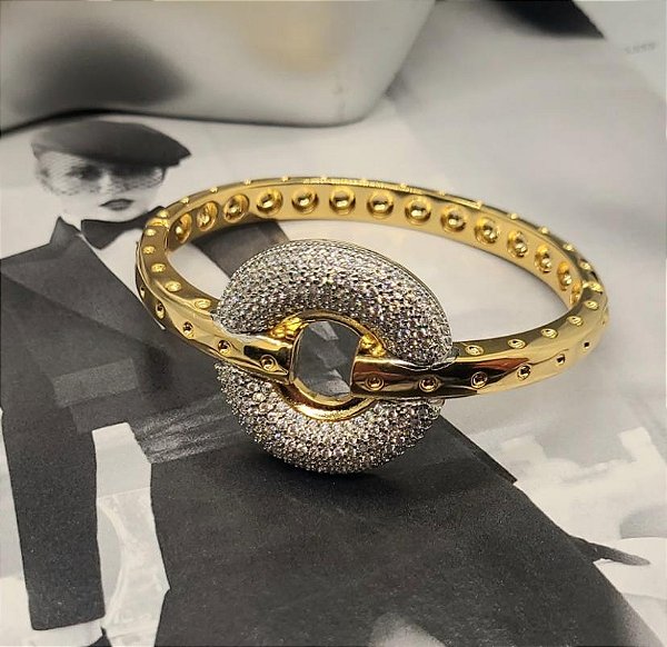 BRACELETE DOURADO CRAVEJADO