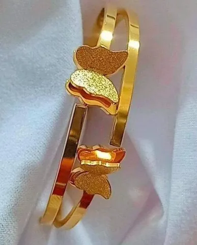 BRACELETE DOURADO AÇO INOX BORBOLETA