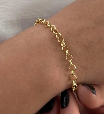 PULSEIRA DOURADA ELO PORTUGUÊS