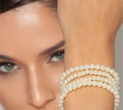 PULSEIRA DOURADA PÉROLAS